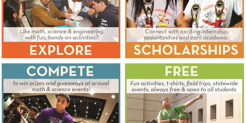Registration now open! TAME Clubs let students explore, win scholarships, compete in math, science, and engineering--and are totally free!